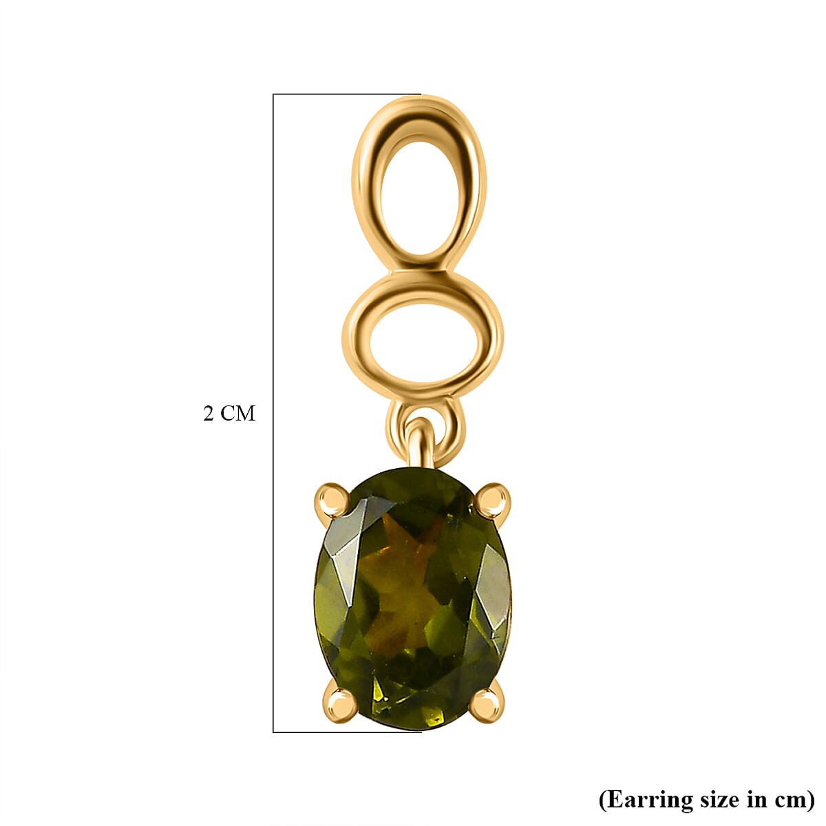 Rare Vesuvianite Dangle Earrings in 18K Yellow Gold Vermeil Plated Sterling Silver 2.60 Ct.