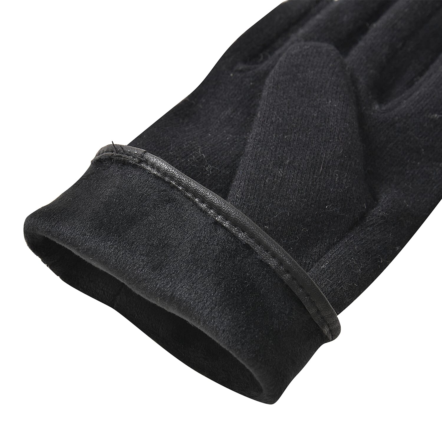 Cashmere Touch Screen Gloves with Decorative Bowknot - Black