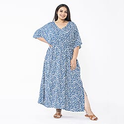 Tamsy V-Neck Printed Womens Dress