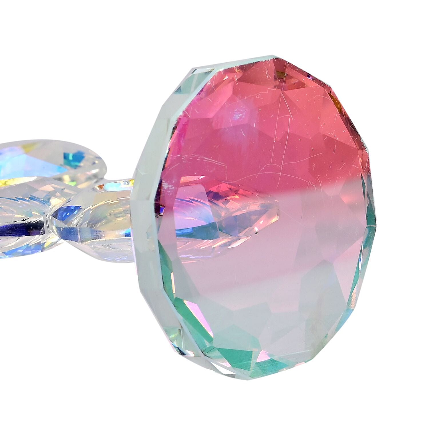 Transparent Decorative Crystal Standing Traditional Cross Figurine- AB