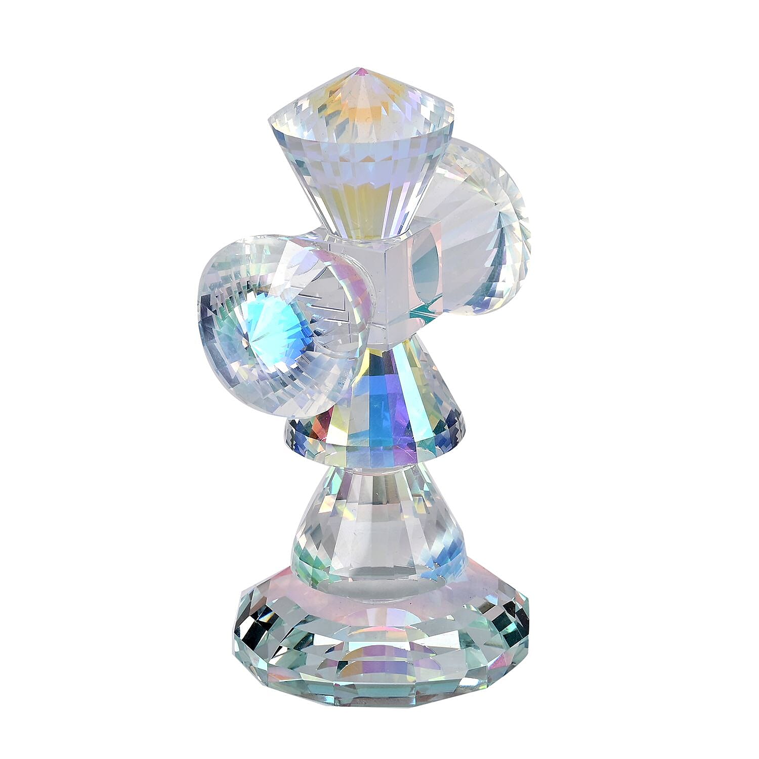 Transparent Decorative Crystal Standing Traditional Cross Figurine- AB