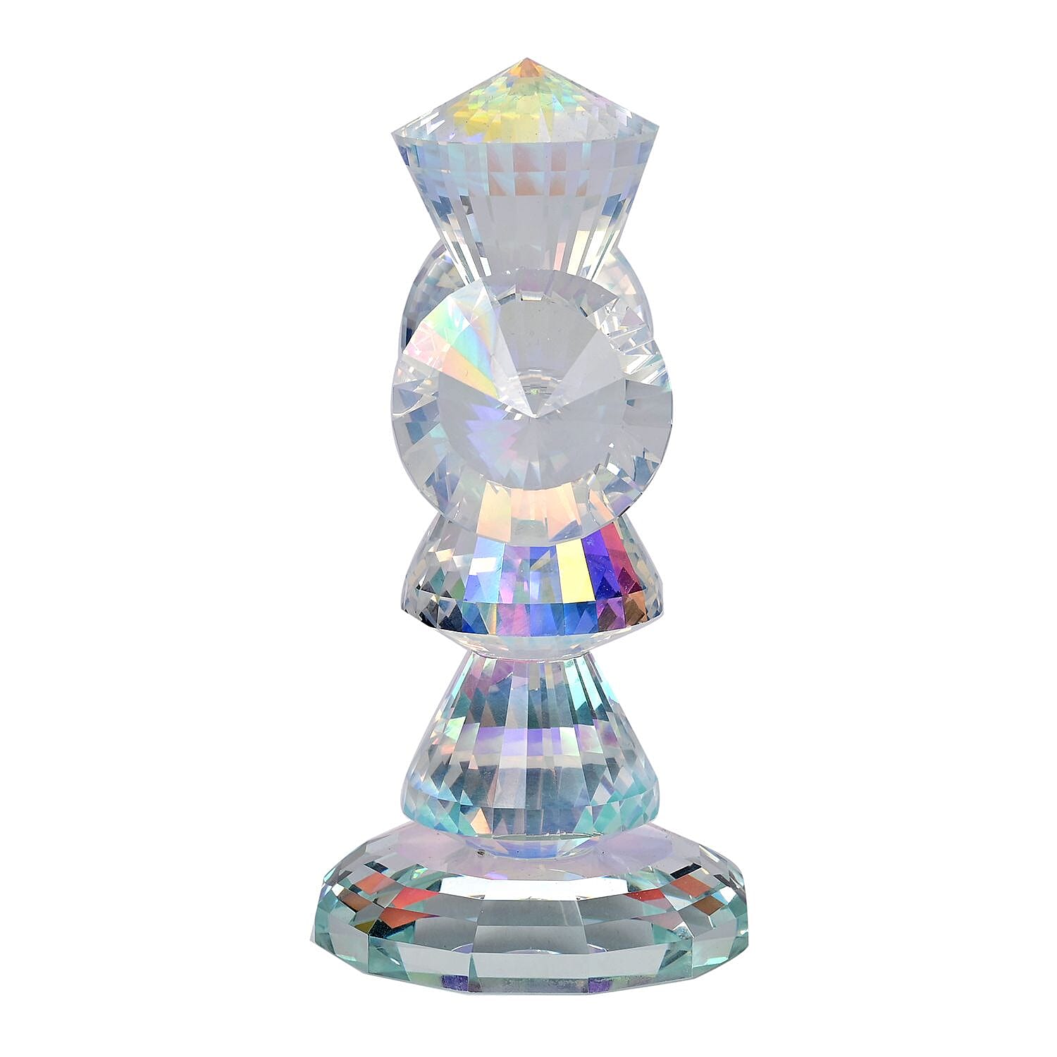 Transparent Decorative Crystal Standing Traditional Cross Figurine- AB