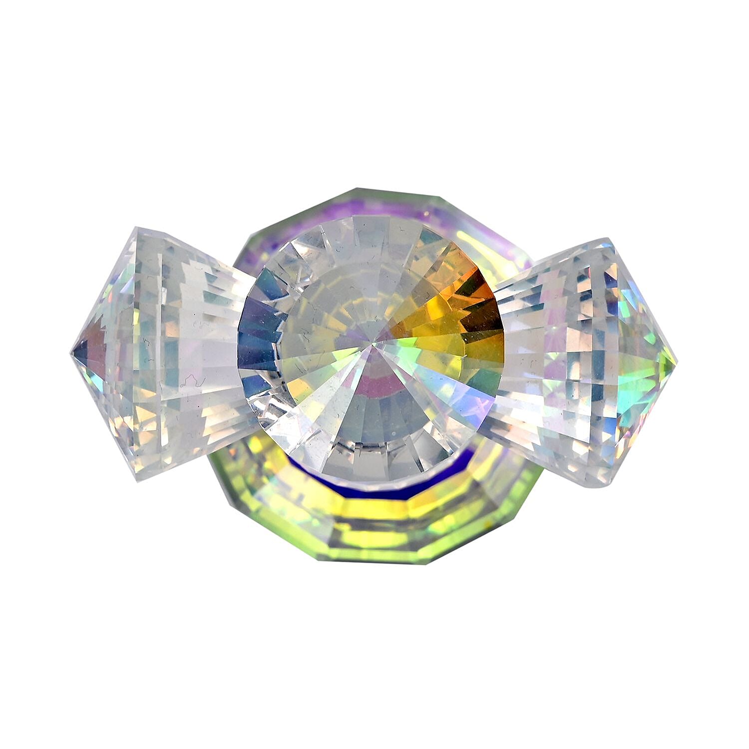 Transparent Decorative Crystal Standing Traditional Cross Figurine- AB