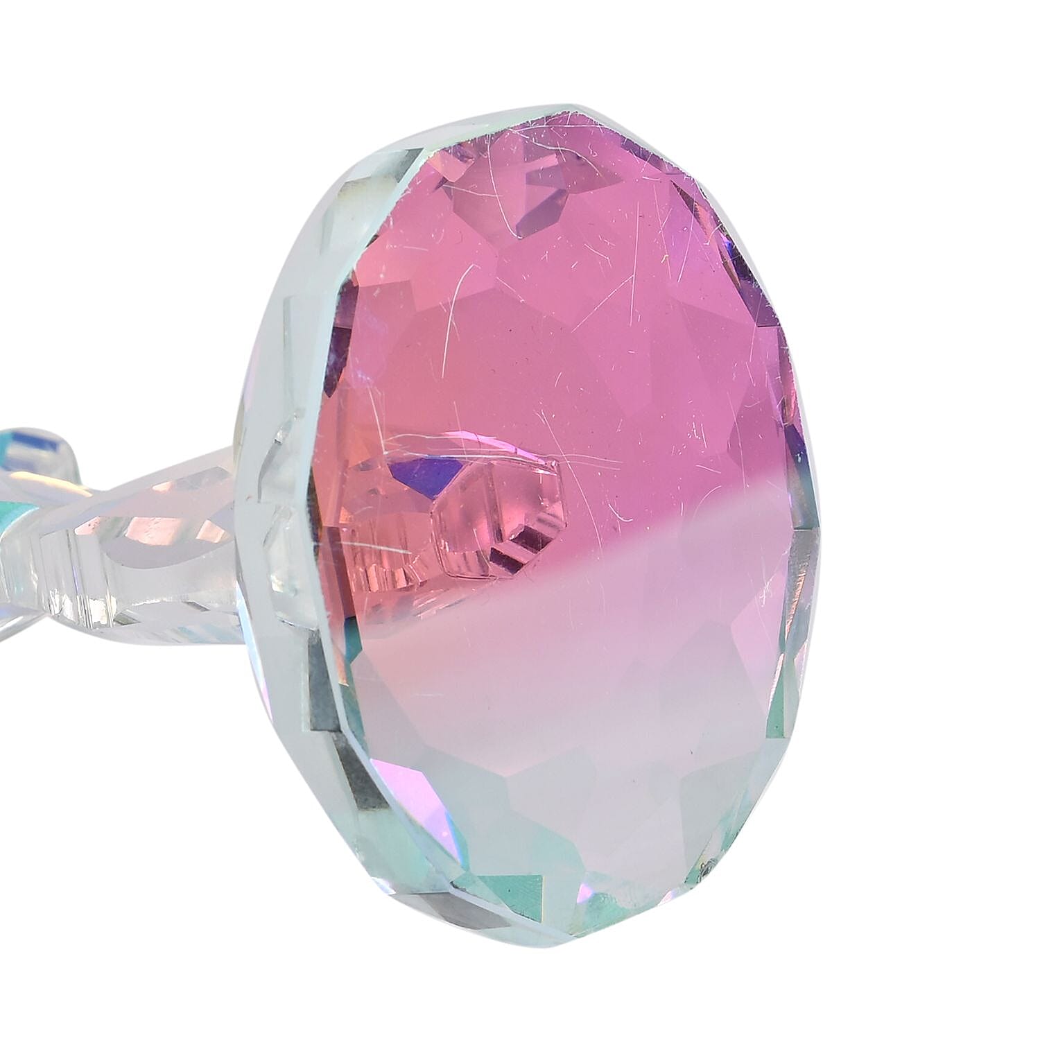 Transparent Decorative Crystal Standing Traditional Cross Figurine- AB