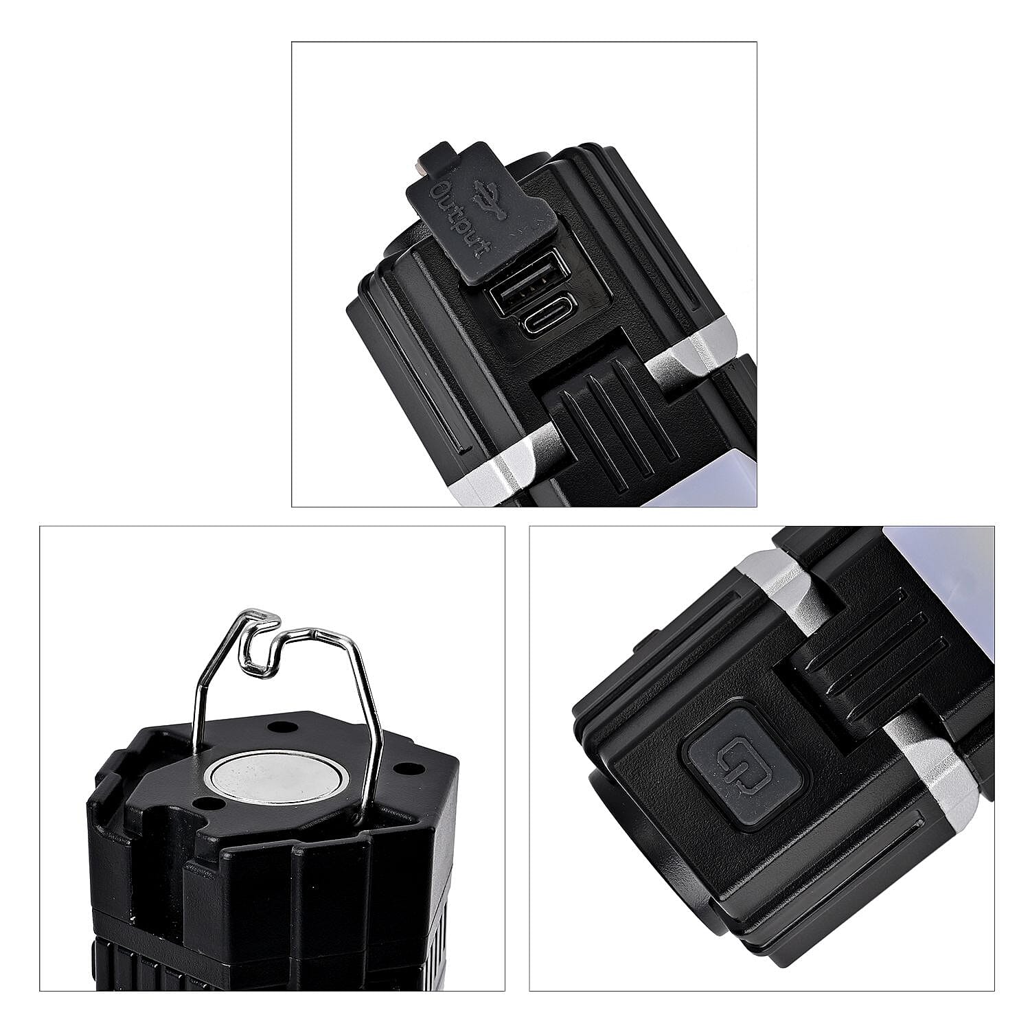 Multifunction Lamp with Power Bank Function, 5 Lighting Modes, Integrated Magnet - Built in 3000 mAh Battery Powered by USB Cable