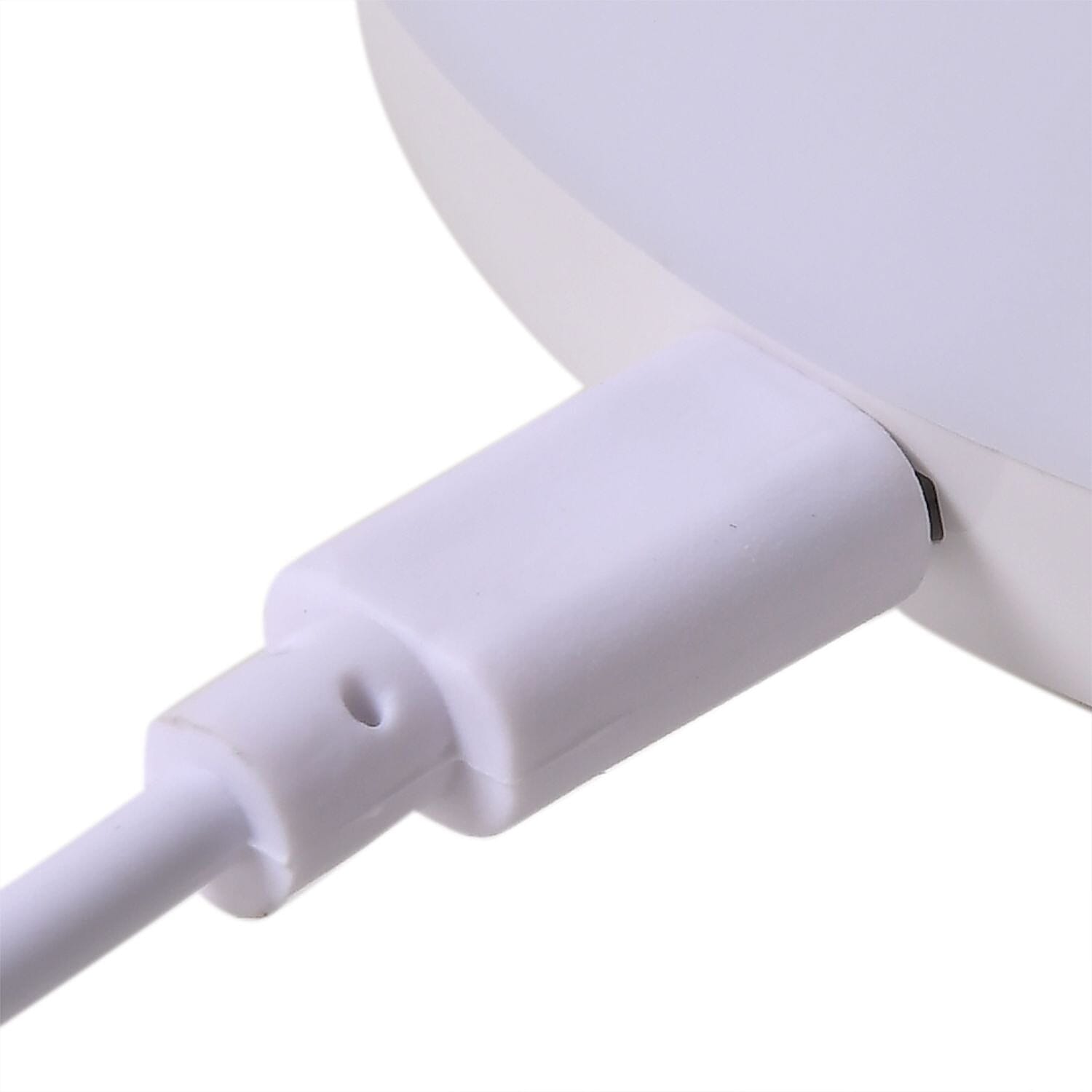 LED Wireless Multicolour Mushroom Lamp with Touch Control (Battery -1500mAH, 5V) - White