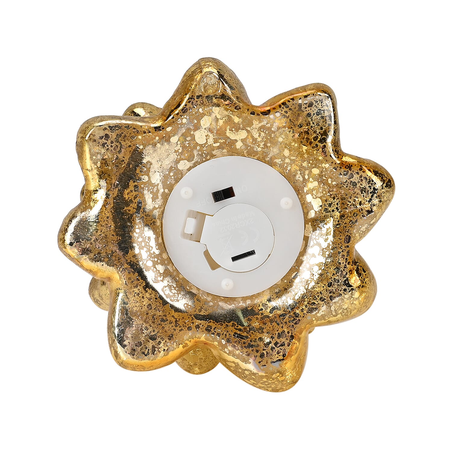 Tapered Glass LED Lighted Conical Christmas Tree With Electroplating Thread (Battery - CR2032X2, Incl.) - Gold