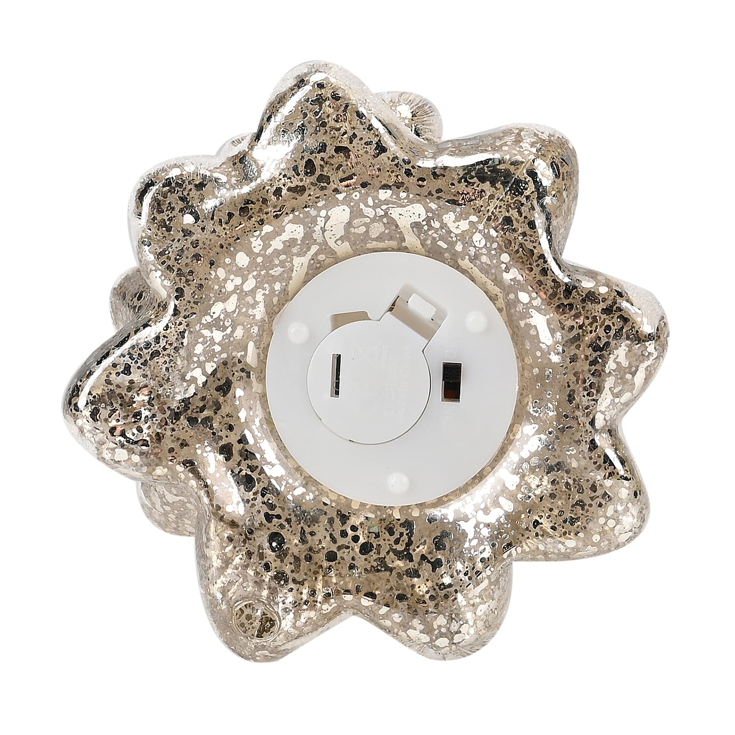 Tapered Glass Christmas Tree with Electroplating Thread - Built in 10L Copper Wire (CR2032x2 Battery Included) - Silver - White