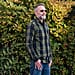 Bellfield 100% Cotton Button Through Flannel Check Shirt (Size L) - Black
