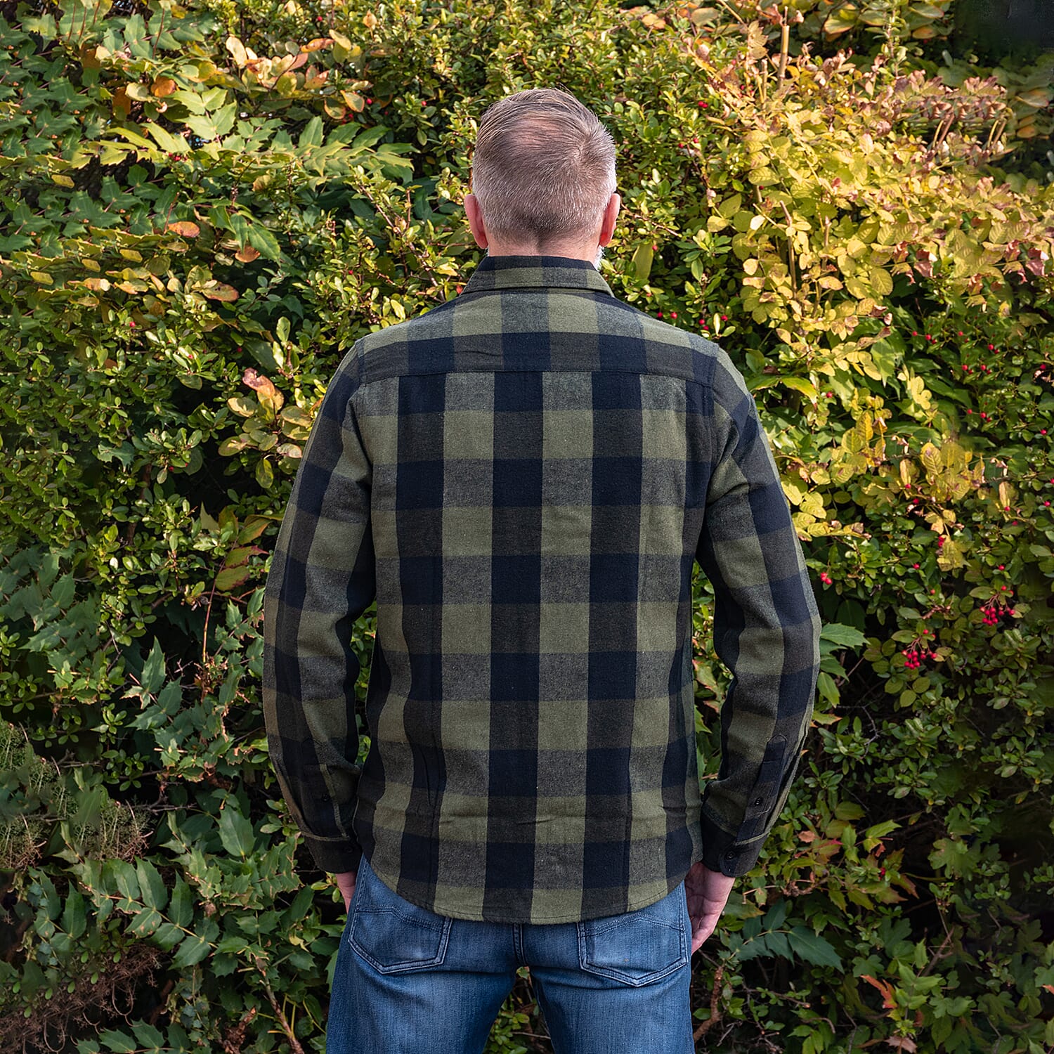 Bellfield 100% Cotton Button Through Flannel Check Shirt (Size L) - Black