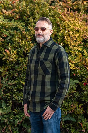 Bellfield 100% Cotton Button Through Flannel Check Shirt (Size S) - Khaki