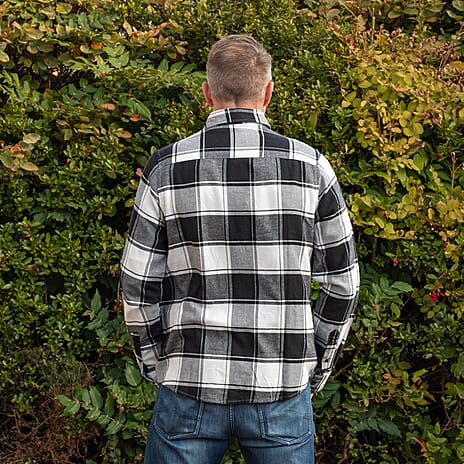 Bellfield 100% Cotton Button Through Flannel Check Shirt (Size XL) - Black