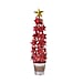 LED Lighted Christmas Tree & Flower Decoration with Top Star (Battery 3xAAA 1.5v) - Red