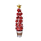 LED Lighted Christmas Tree & Flower Decoration with Top Star (Battery 3xAAA 1.5v) - Red