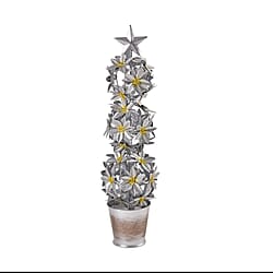 LED Lighted Christmas Tree &amp; Flower Decoration with Top Star (Battery 3xAAA 1.5v) - Red