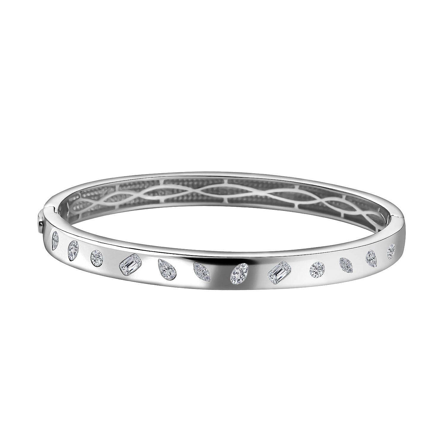 One Time NY Designer Close Out- Flush Set Hinged Bangle