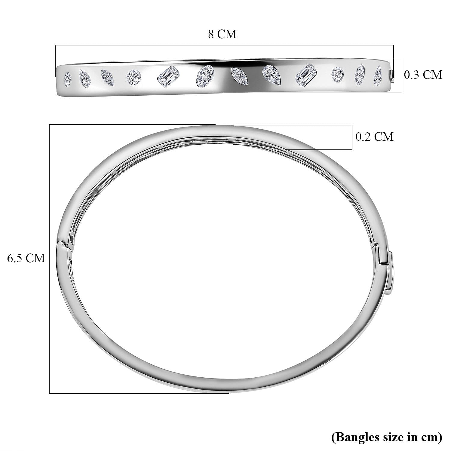 One Time NY Designer Close Out- Flush Set Hinged Bangle
