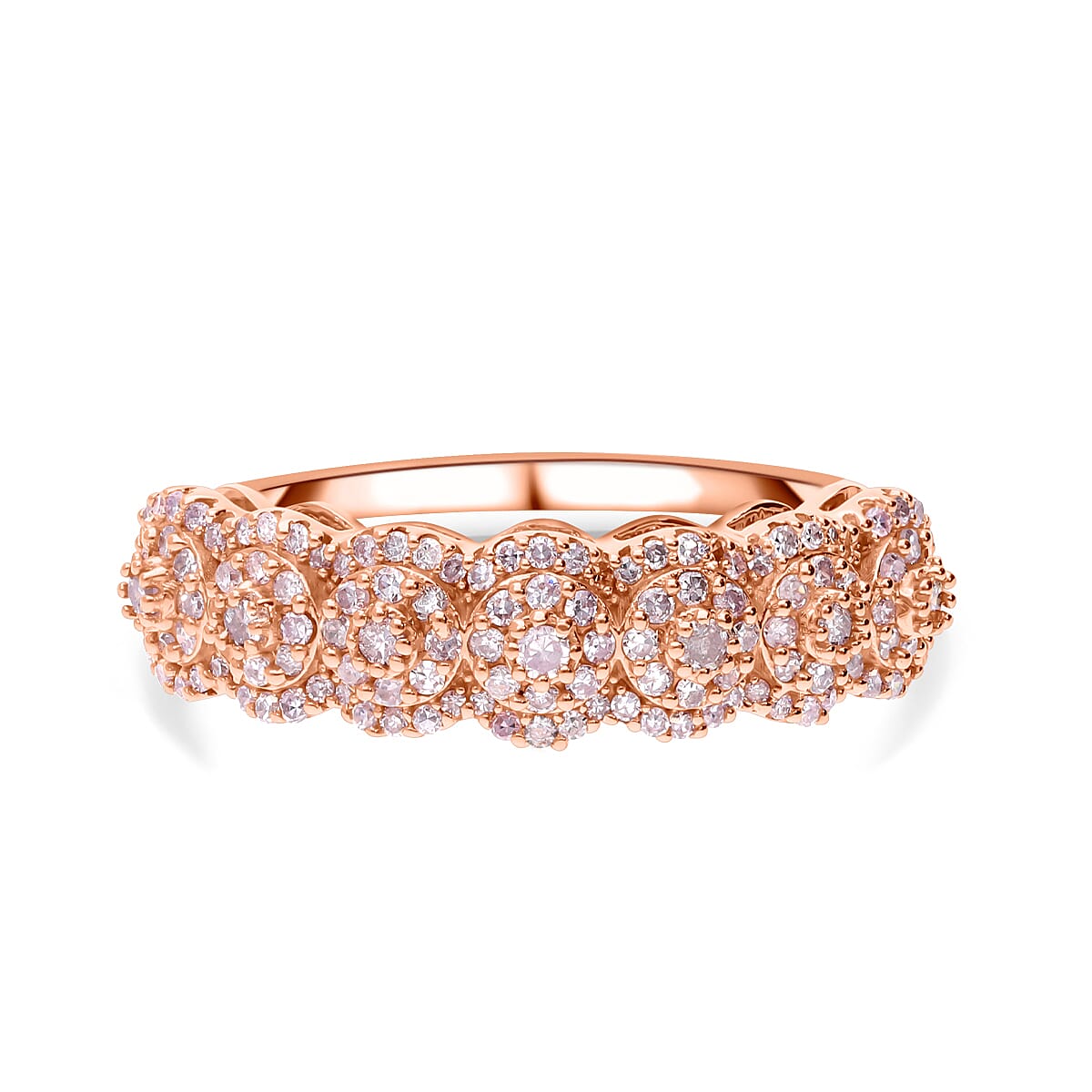 9K Rose Gold Pink Diamond Ring 0.50 Ct