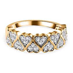 Diamond Heart Ring in Sterling Silver