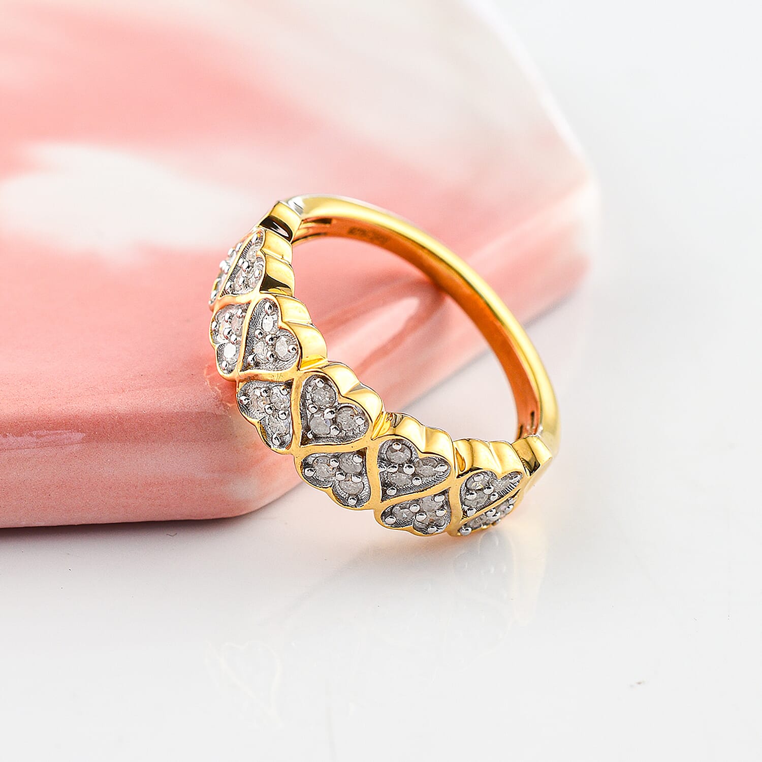 Diamond Heart Ring in Sterling Silver