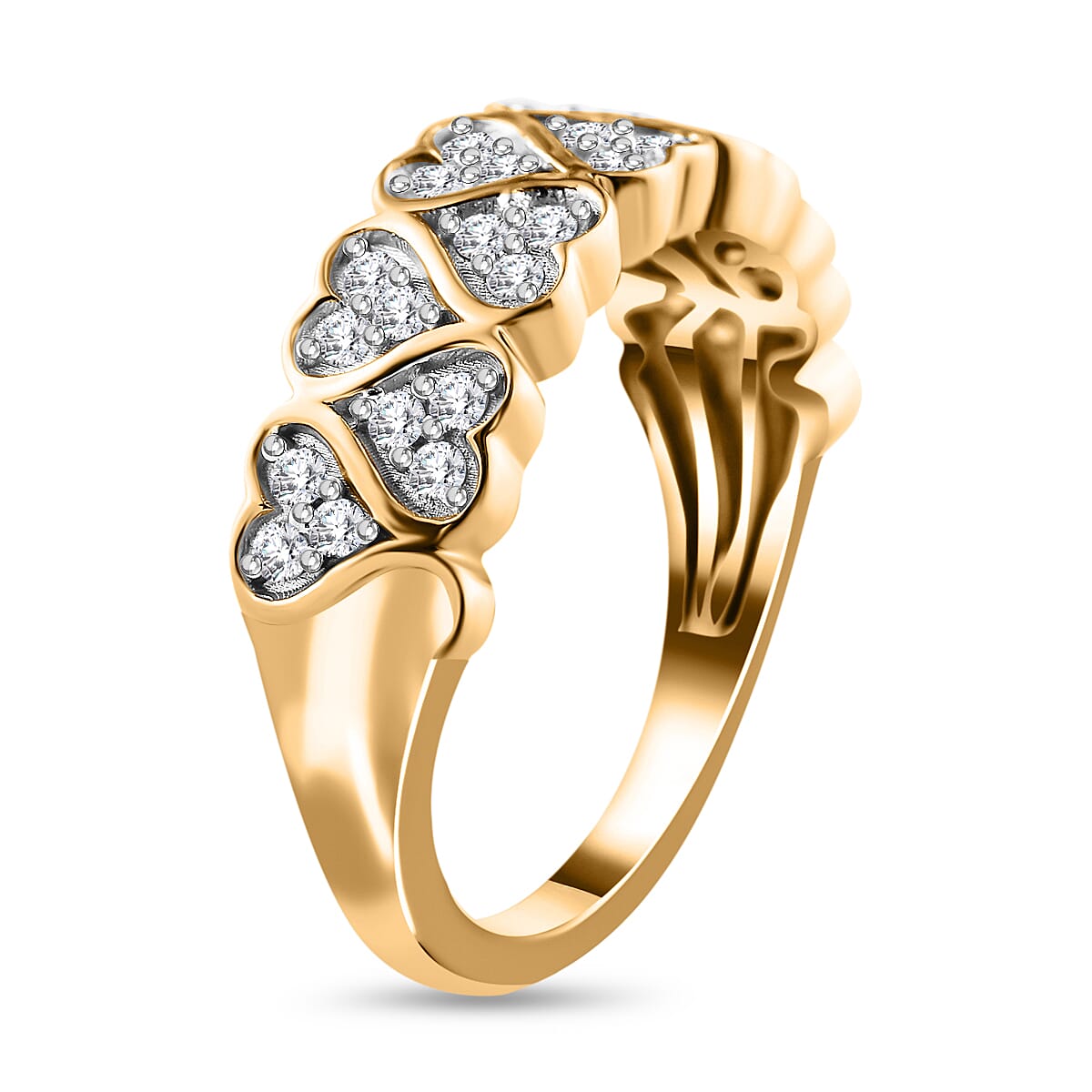 Diamond Heart Ring in Sterling Silver