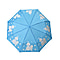 Auto Open & Close Folding Floral Pattern Umbrella with Colour Change - Blue
