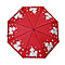 Auto Open & Close Folding Floral Pattern Umbrella with Colour Change - Red