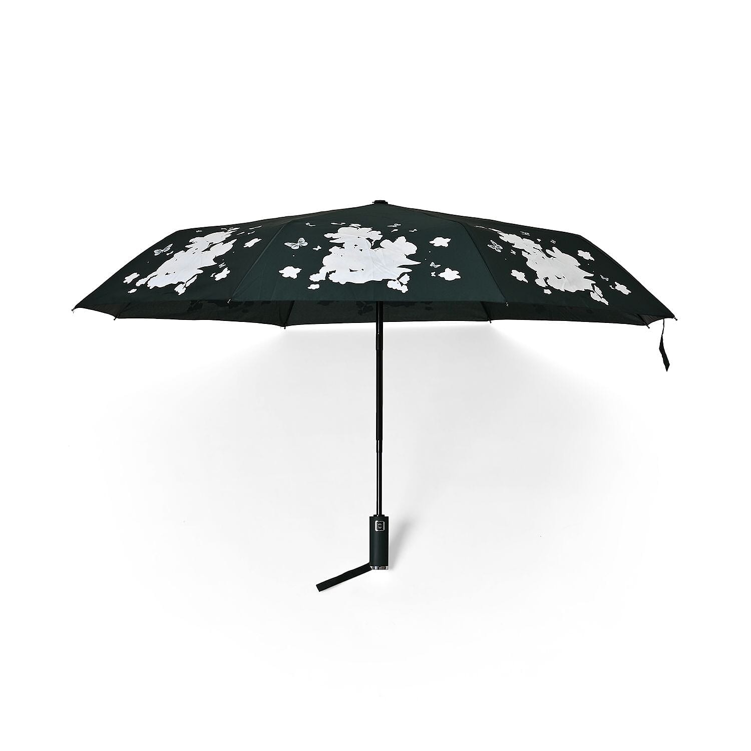 Auto Open & Close Folding Floral Pattern Umbrella with Colour Change - Green
