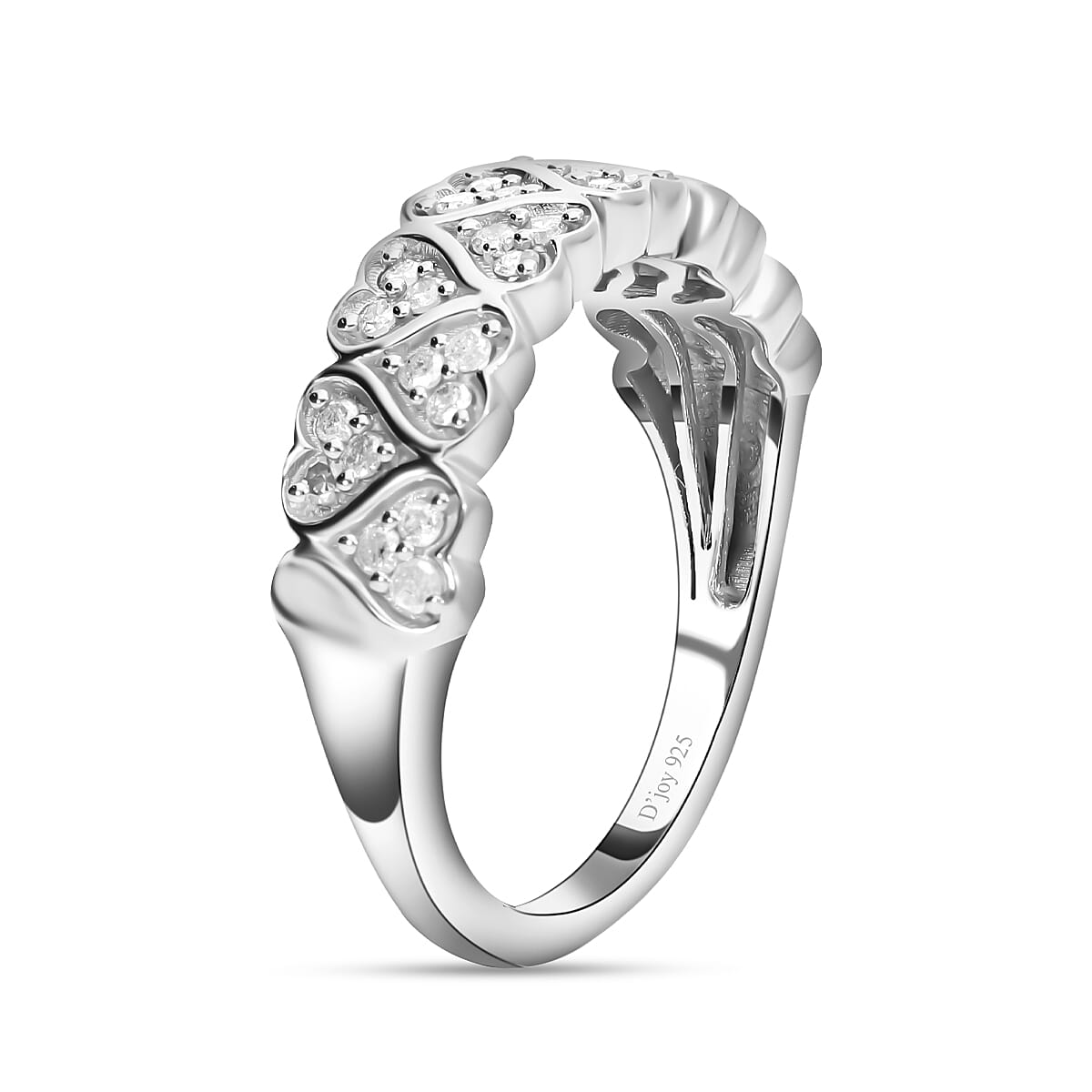 Diamond Heart Ring in Sterling Silver