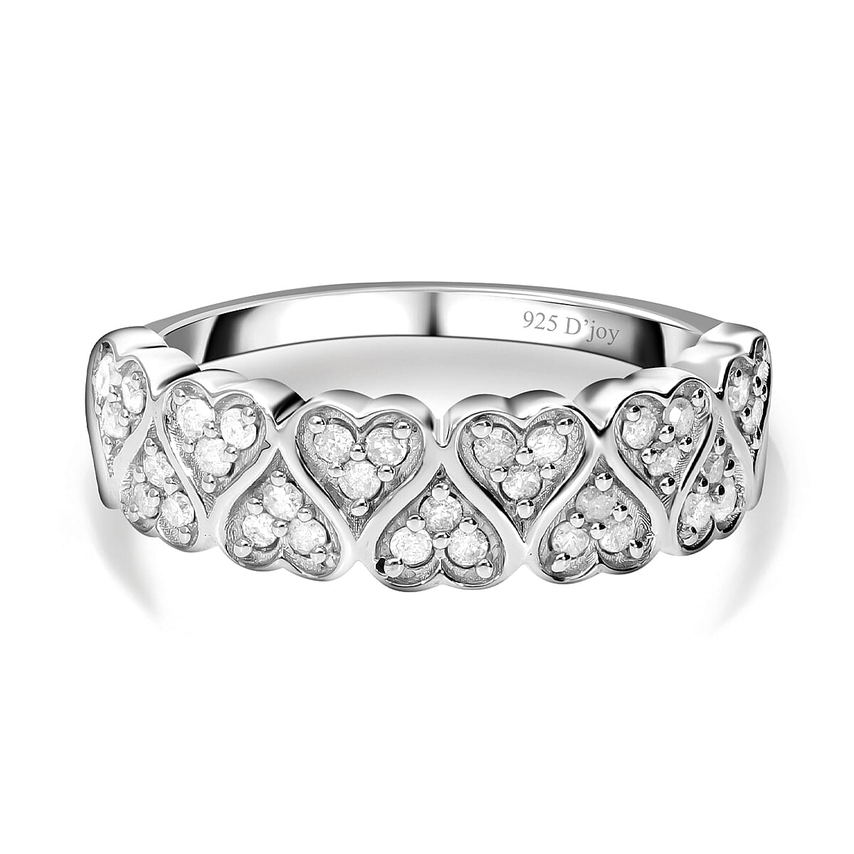 Diamond Heart Ring in Sterling Silver