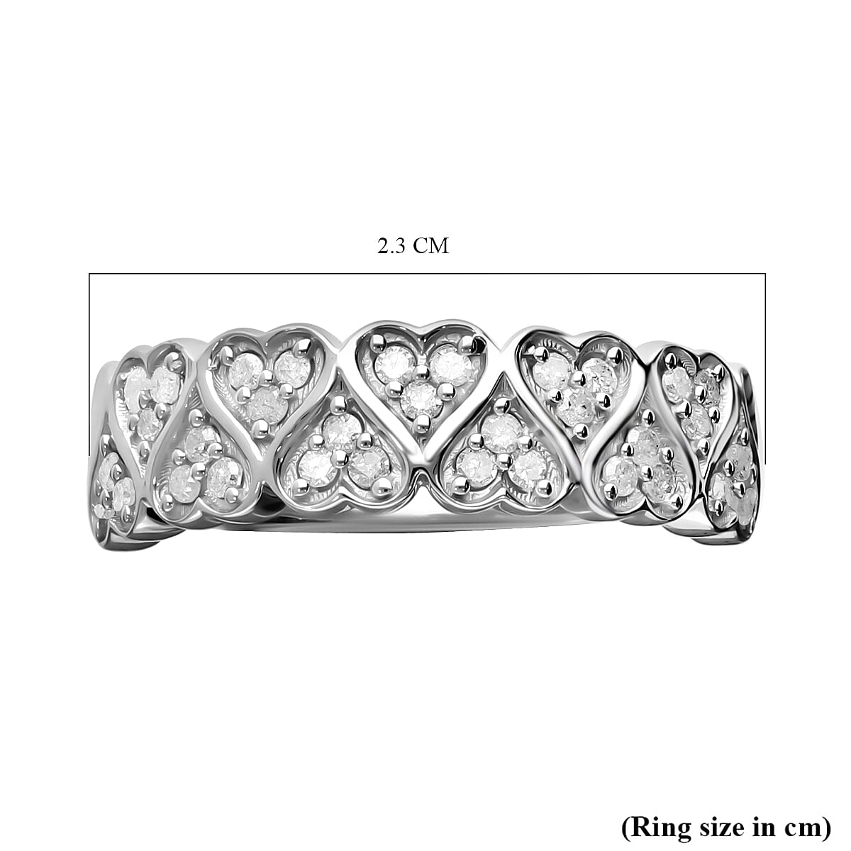 Diamond Heart Ring in Sterling Silver