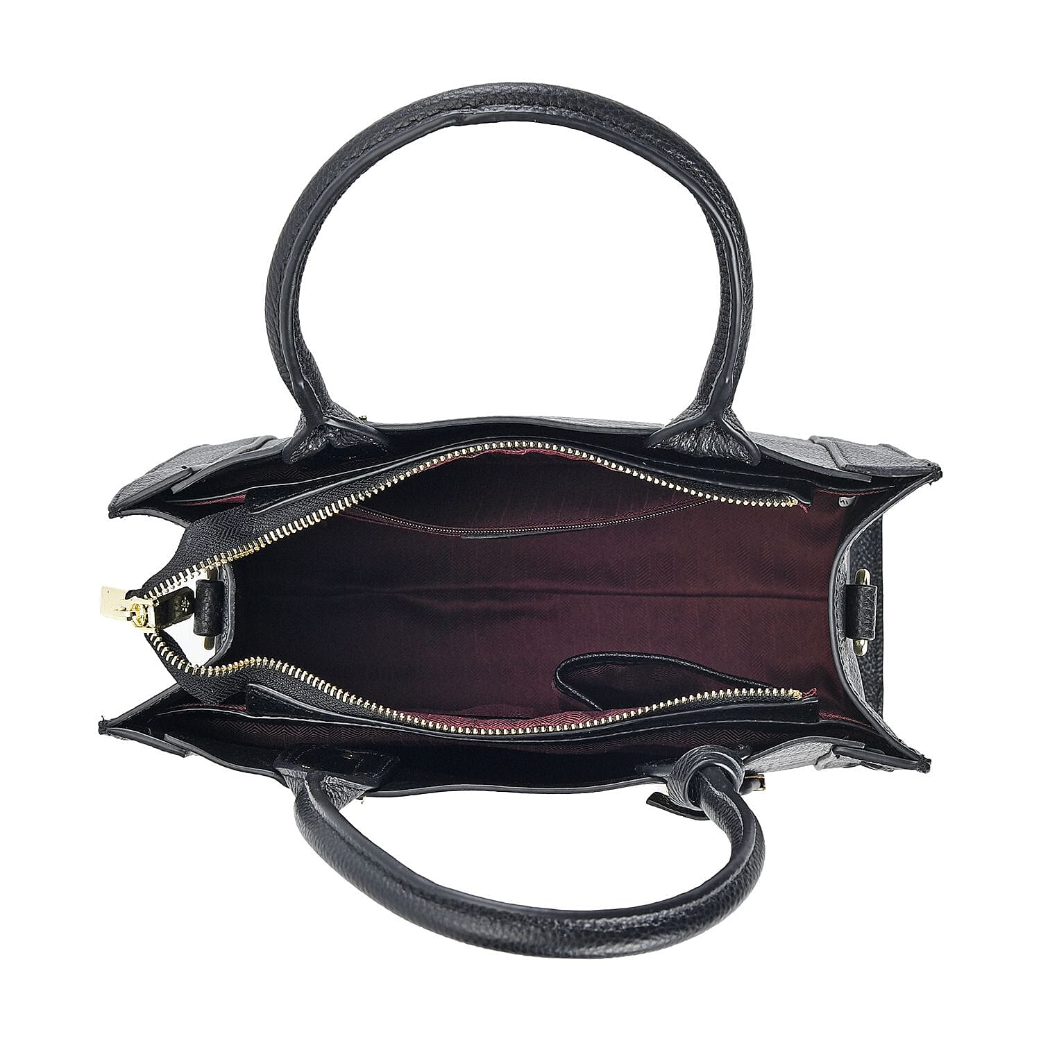 Leather Solid Crossbody Bag (Size 28x9x25 cm) - Black