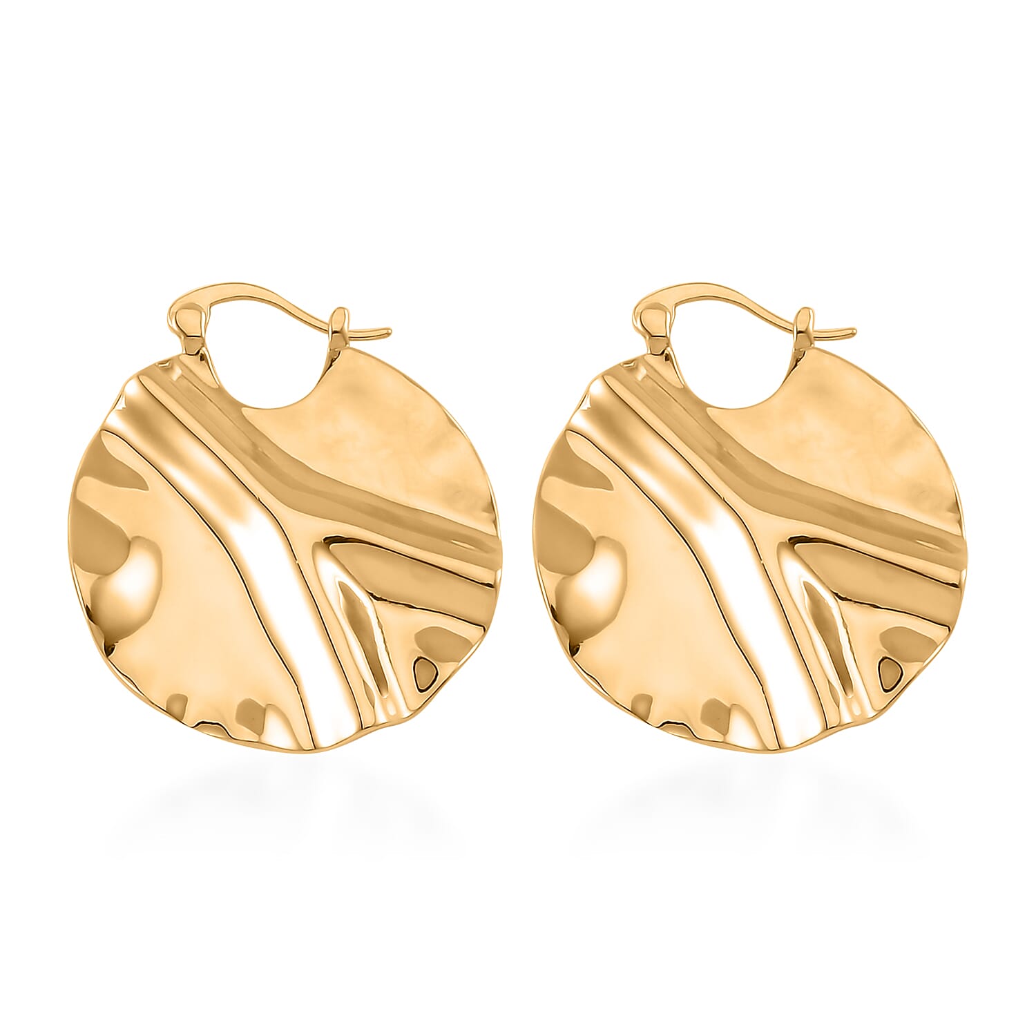 Round Earrings in Yellow Gold Tone