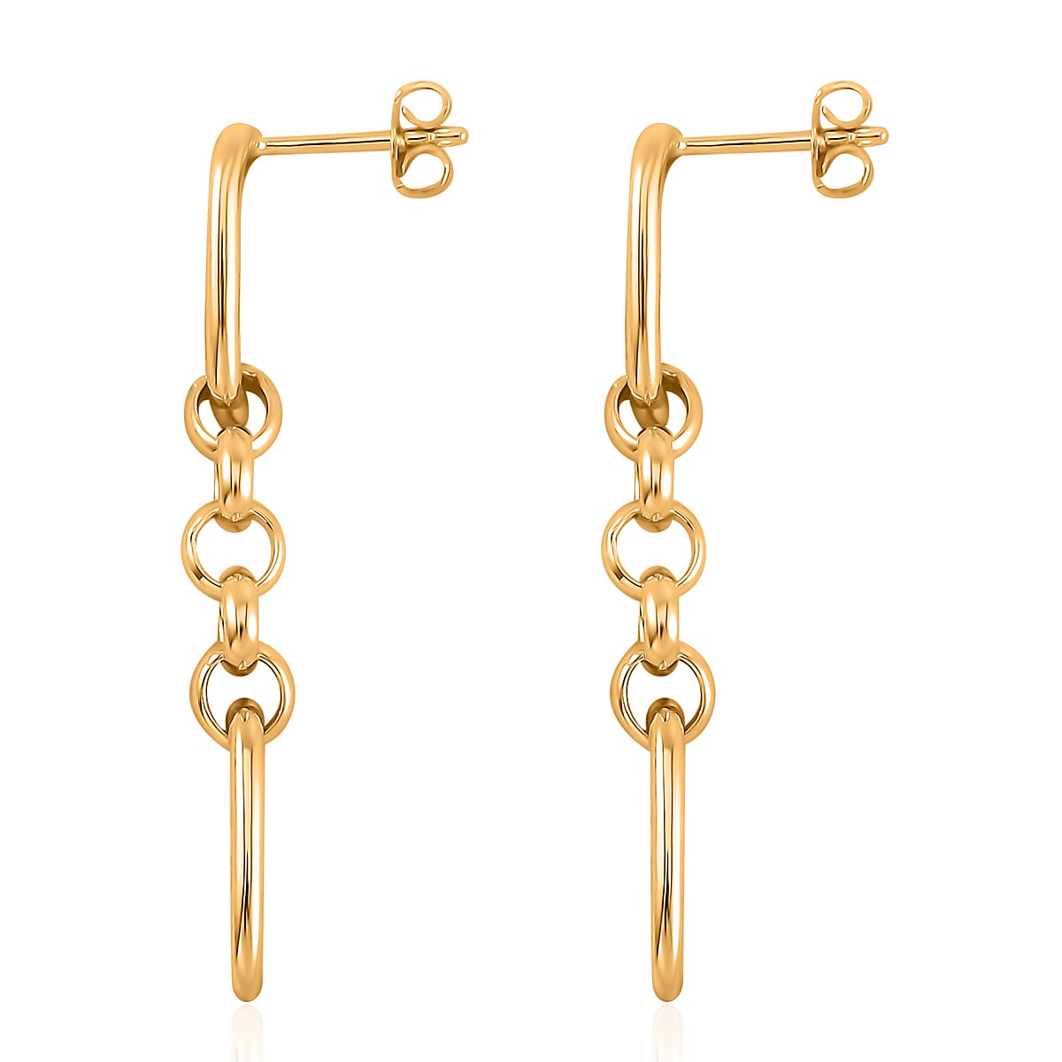 Chain Earrings in Yellow Gold Tone