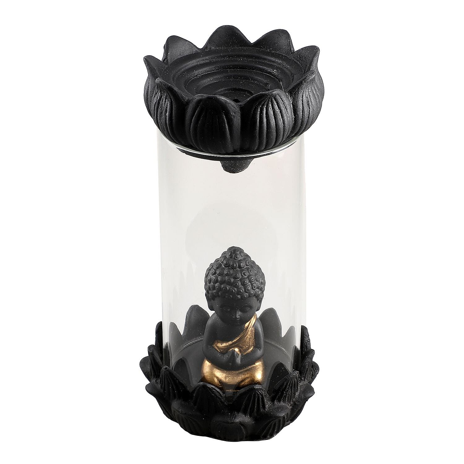 Buddha Smoke Fountain (H - 19cm) With Incense Cones (40) - Golden