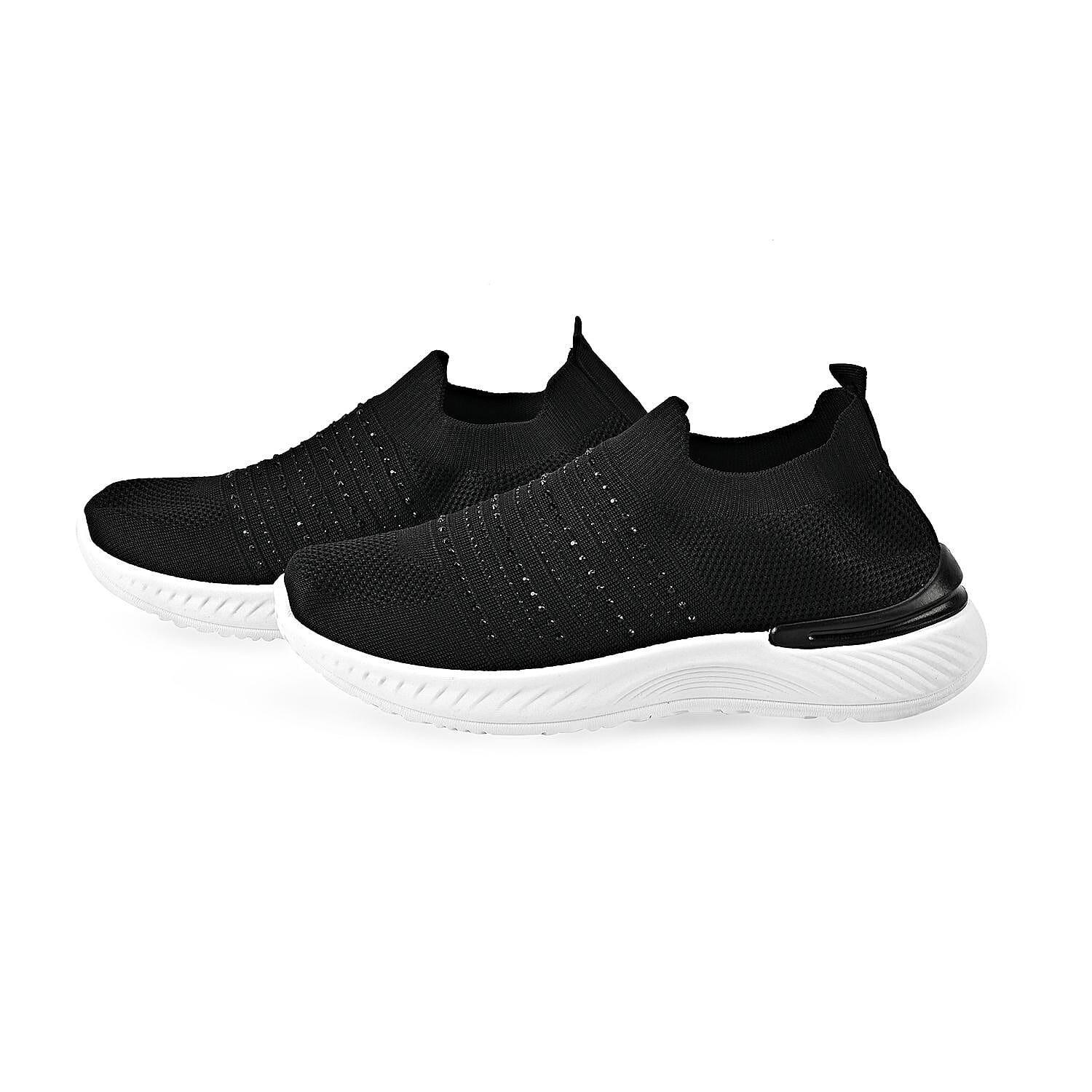 Slip on knit trainers clearance