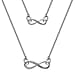 Platinum Overlay Sterling Silver Infinity Necklace (Size-20)