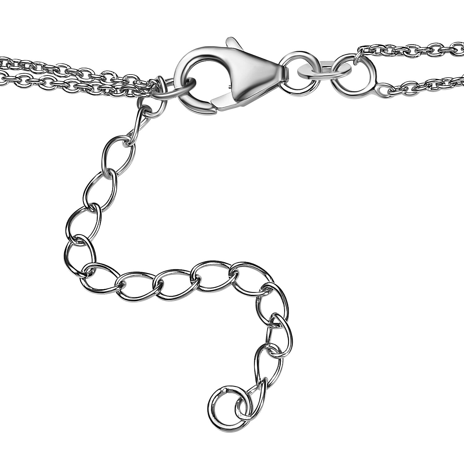 Platinum Overlay Sterling Silver Infinity Necklace (Size-20)
