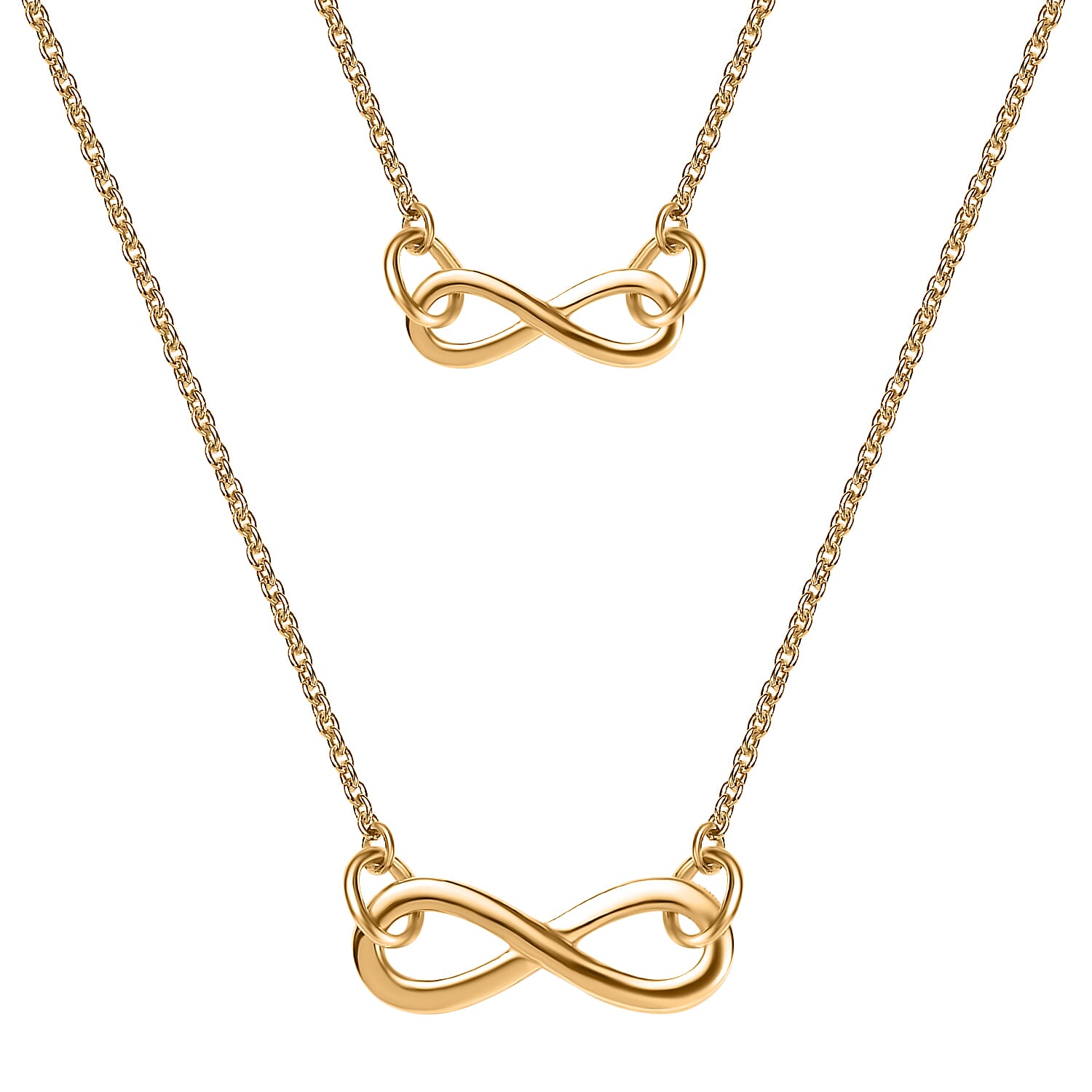 18K Yellow Gold Vermeil Plated Sterling Silver Infinity Necklace (Size-20)