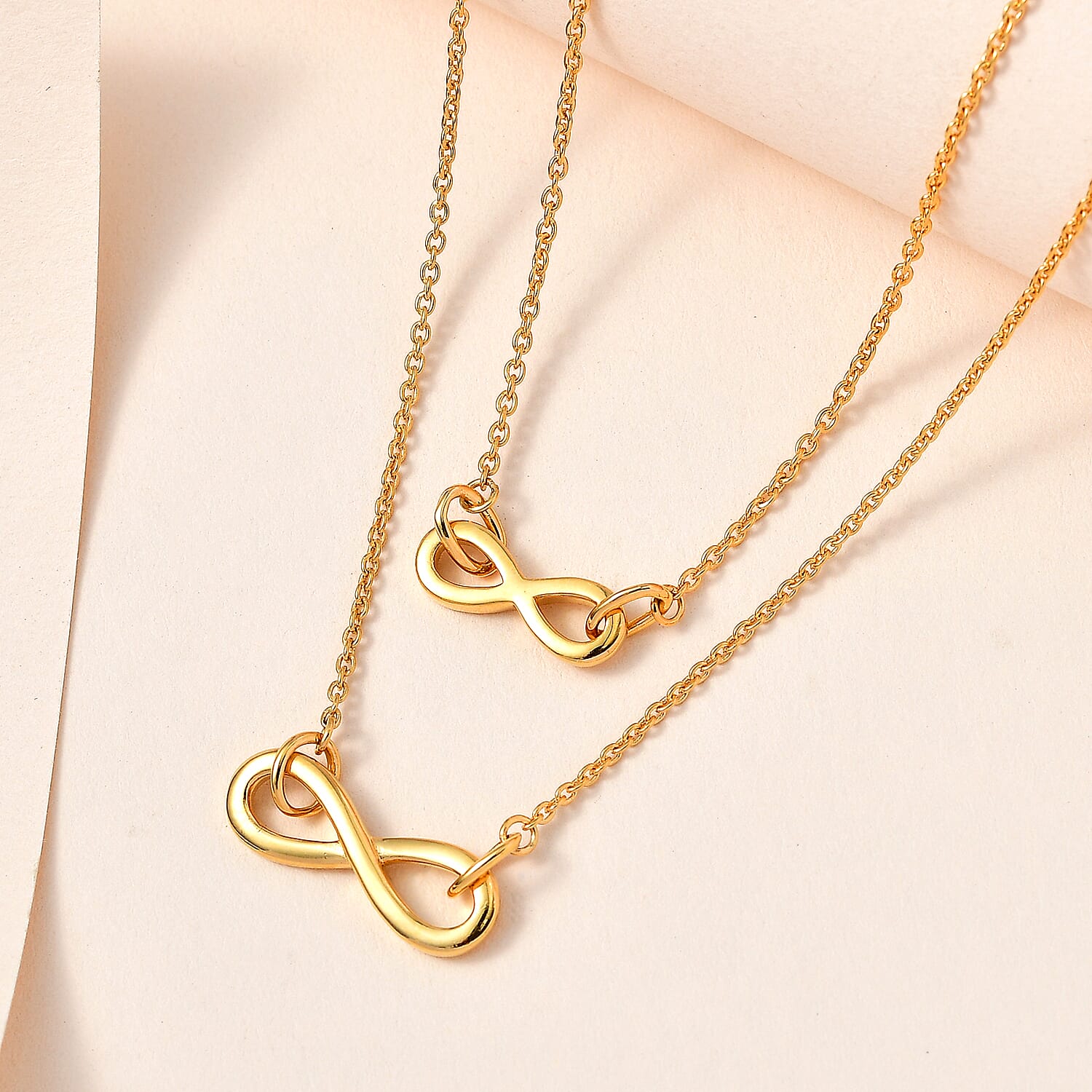 18K Yellow Gold Vermeil Plated Sterling Silver Infinity Necklace (Size-20)