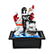 Santa Claus & Snowman Indoor Water Fountain with Multicolour LED Lights (USB Powered) - White, Blue & Red