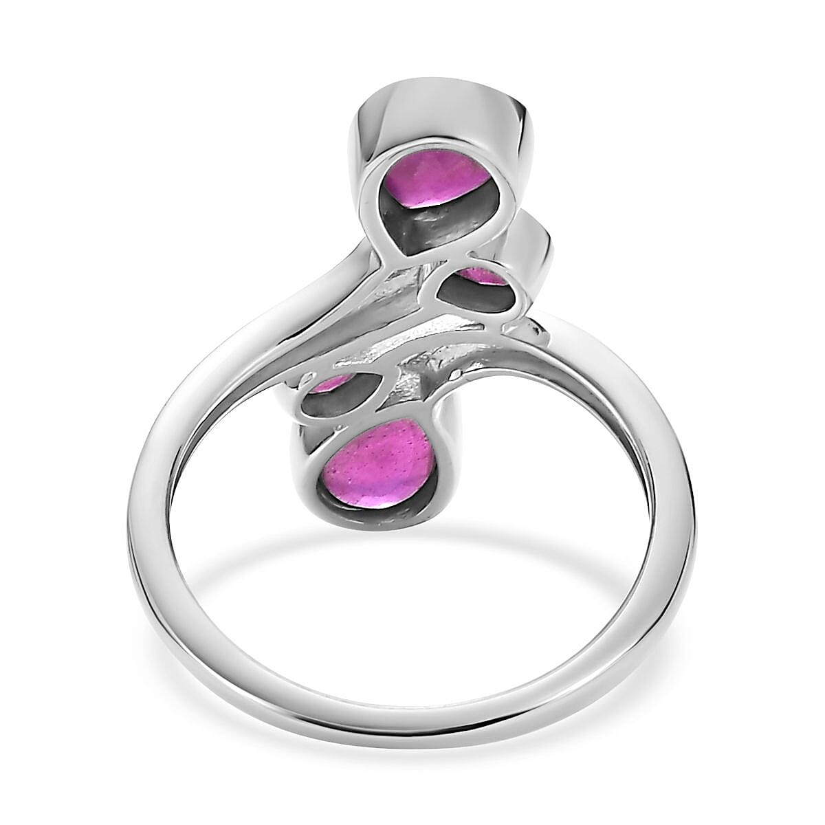 African Ruby  Fancy Ring in Platinum Overlay Sterling Silver 2.02 ct  2.326  Ct.