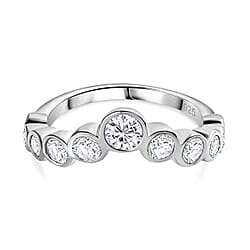 Moissanite Bubble Wish Bone Ring in Sterling Silver