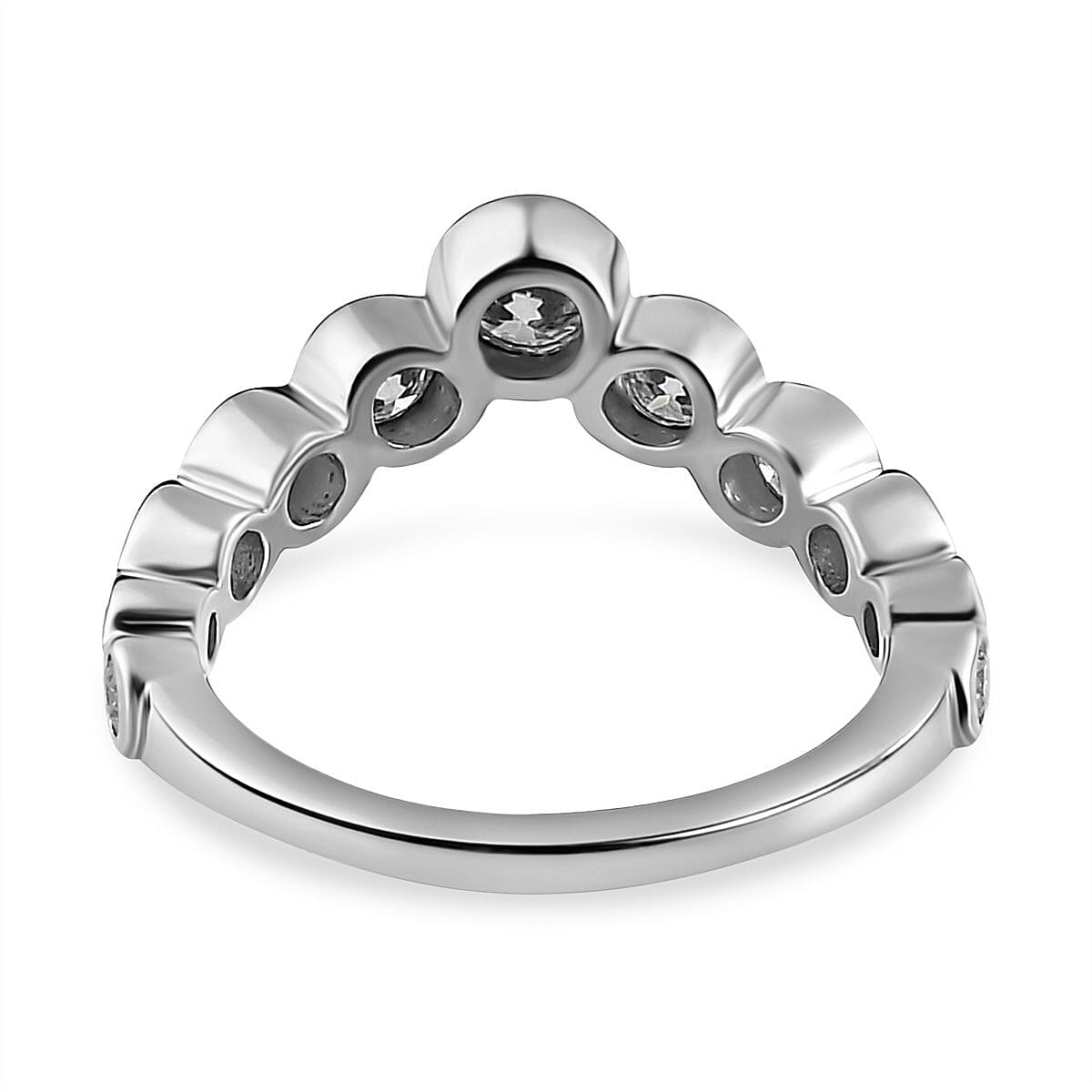 Moissanite Bubble Wish Bone Ring in Sterling Silver