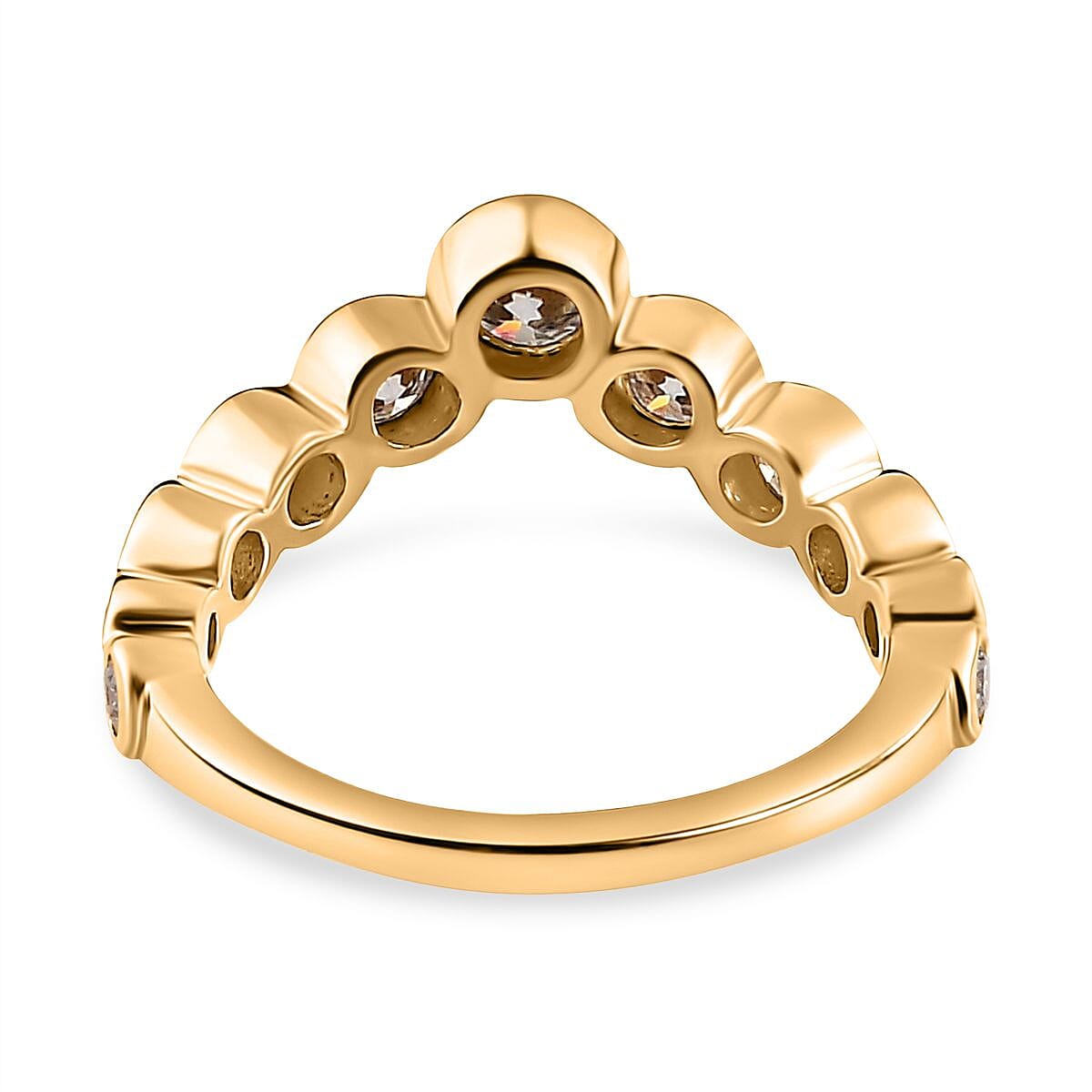 Moissanite Bubble Wish Bone Ring in Sterling Silver