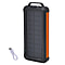 Multifunctional Solar Power Bank (Power 10000 mAh) with Wireless Charging (Inc. Type C, Micro USB & Lightning Cable) - Orange & Black
