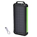 Multifunctional Solar Power Bank (Power 10000 mAh) with Wireless Charging (Inc. Type C, Micro USB & Lightning Cable) - Blue & Black