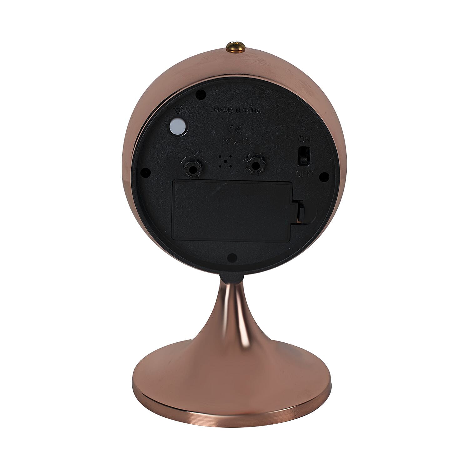 Luxury Decoration Quartz Movement Alarm Clock with Stand & Night Light - Rose Gold & White