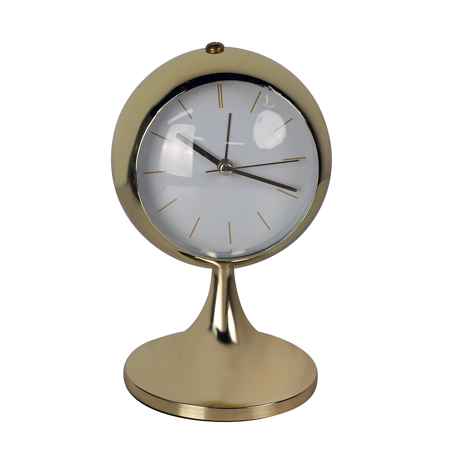 Luxury Decoration Quartz Movement Alarm Clock with Stand & Night Light - Gold & White
