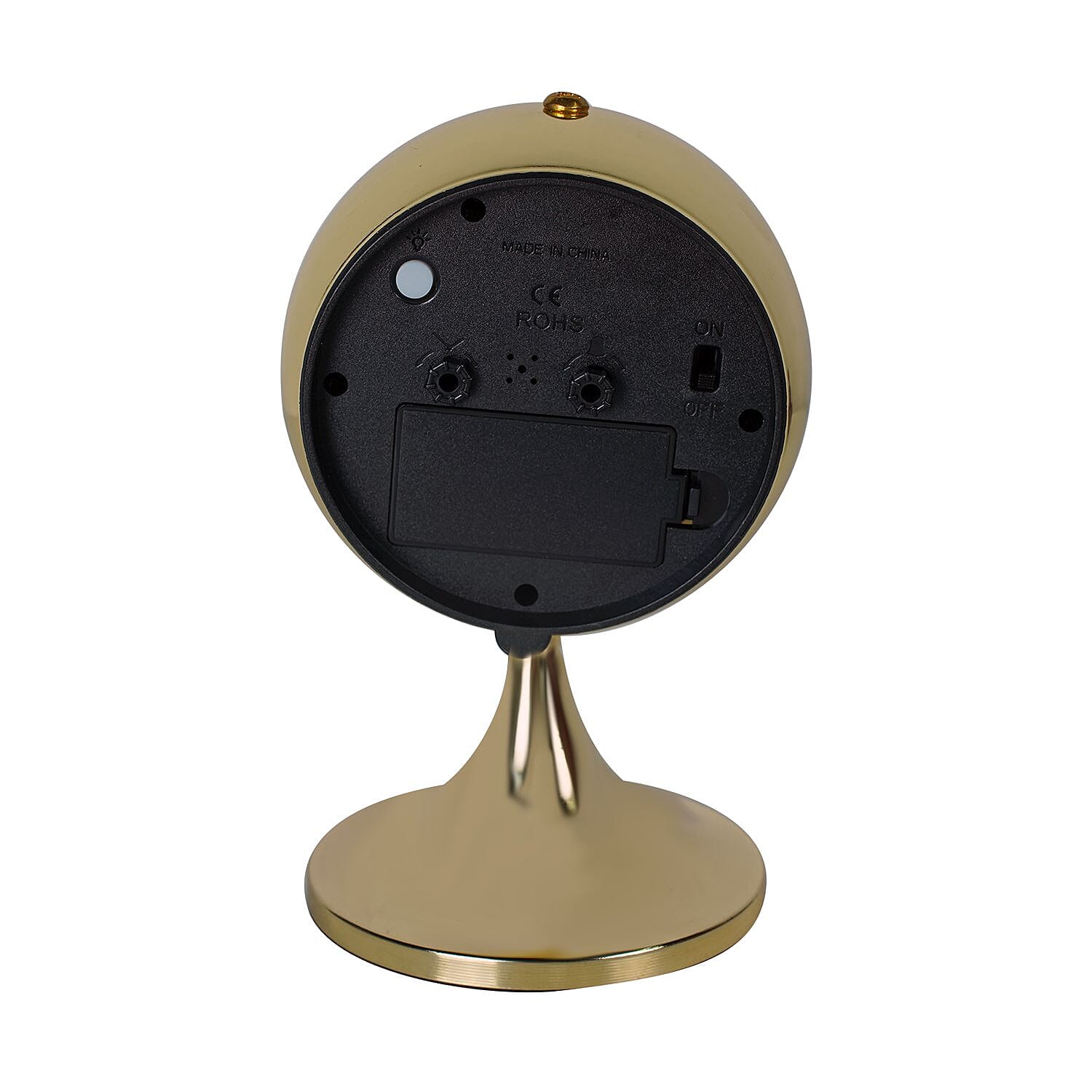 Luxury Decoration Quartz Movement Alarm Clock with Stand & Night Light - Gold & White